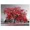 Designart - Big Red Tree on Foggy Day - Landscape Canvas Art Print